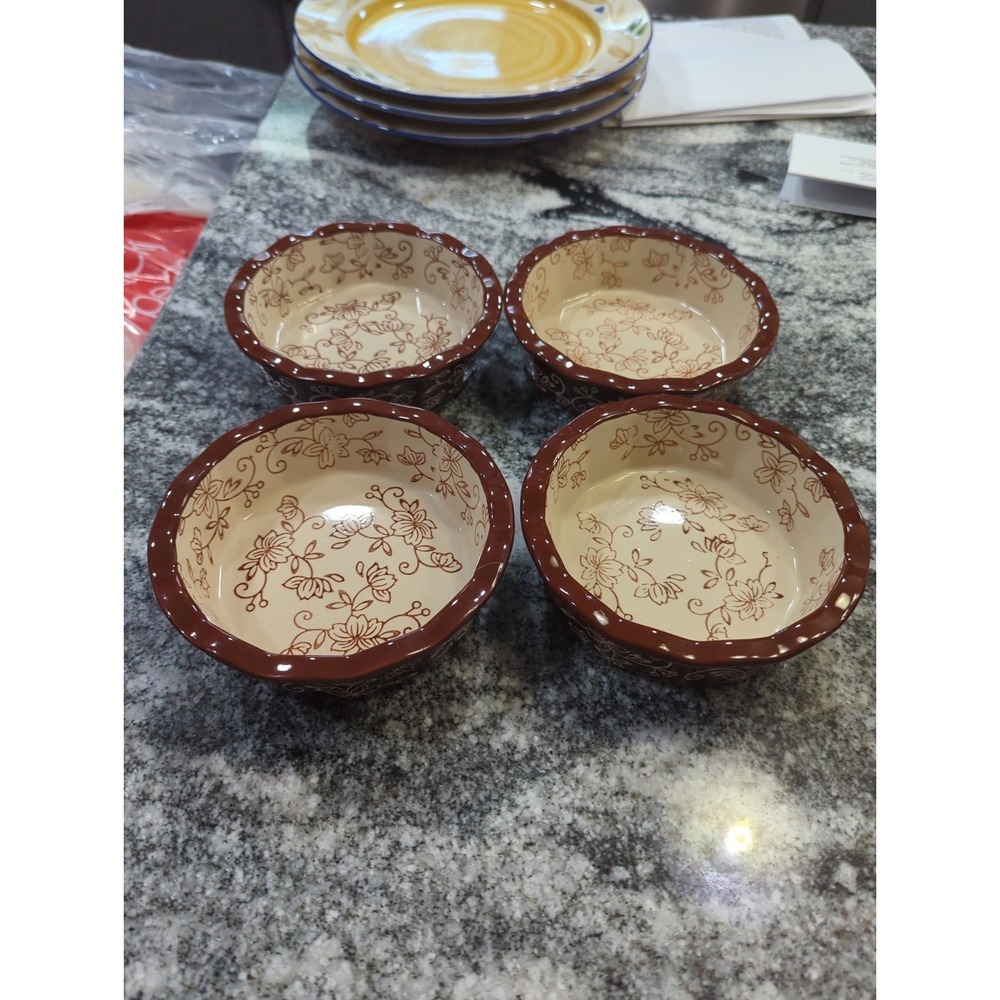 4 Temp-Tations~Presentable Ovenware By Tara Floral Lace 5" Bowl KFI-731258